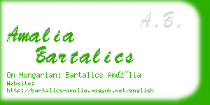 amalia bartalics business card